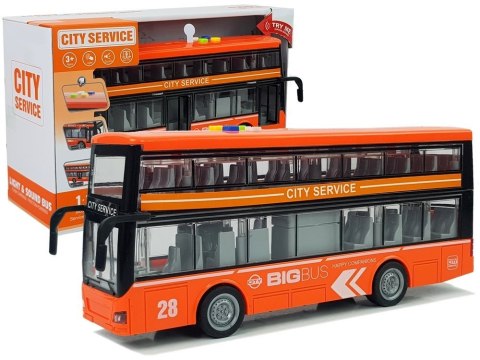 Autobus Dwupiętrowy z Napędem Frykcyjnym Dźwięk Światła 1:16 Pomarańczowy Autobus Dwupiętrowy z Napędem Frykcyjnym Dźwięk Światła 1:16 Pomarańczowy