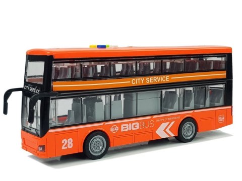 Autobus Dwupiętrowy z Napędem Frykcyjnym Dźwięk Światła 1:16 Pomarańczowy Autobus Dwupiętrowy z Napędem Frykcyjnym Dźwięk Światła 1:16 Pomarańczowy