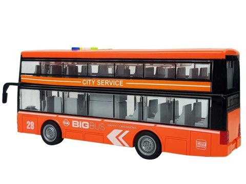 Autobus Dwupiętrowy z Napędem Frykcyjnym Dźwięk Światła 1:16 Pomarańczowy Autobus Dwupiętrowy z Napędem Frykcyjnym Dźwięk Światła 1:16 Pomarańczowy