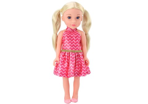 Lalka Różowa Sukienka Kucyki Blond Włosy Duża Laleczka 46cm Lalka Różowa Sukienka Kucyki Blond Włosy Duża Laleczka 46cm