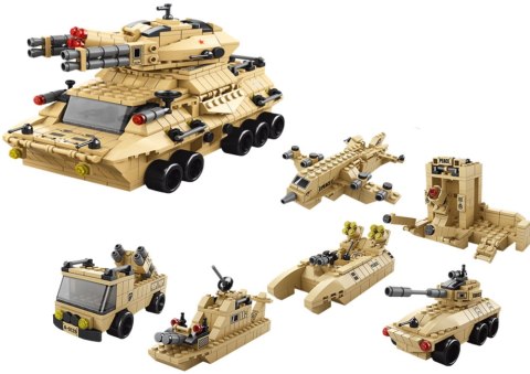 Zestaw Klocków Czołg Wojskowy Militarny Piaskowy 1000 El Zestaw Klocków Czołg Wojskowy Militarny Piaskowy 1000 El