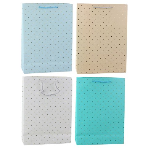 Torba Prezentowa Klasyczna W Złote Kropki 41 x 30 x 12 cm Torba Prezentowa Klasyczna W Złote Kropki 41 x 30 x 12 cm