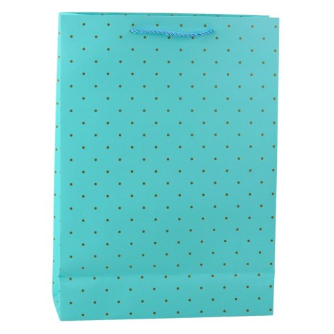 Torba Prezentowa Klasyczna W Złote Kropki 41 x 30 x 12 cm Torba Prezentowa Klasyczna W Złote Kropki 41 x 30 x 12 cm