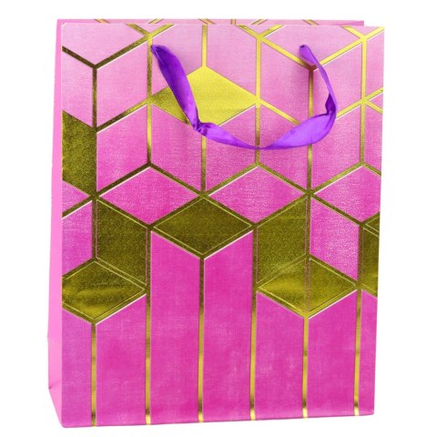 Torba Prezentowa Papierowa Wzory Geometryczne Złote 32 x 26 x 12 cm Torba Prezentowa Papierowa Wzory Geometryczne Złote 32 x 26 x 12 cm