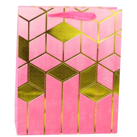 Torba Prezentowa Papierowa Wzory Geometryczne Złote 32 x 26 x 12 cm Torba Prezentowa Papierowa Wzory Geometryczne Złote 32 x 26 x 12 cm
