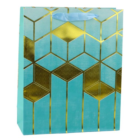 Torba Prezentowa Papierowa Wzory Geometryczne Złote 32 x 26 x 12 cm Torba Prezentowa Papierowa Wzory Geometryczne Złote 32 x 26 x 12 cm