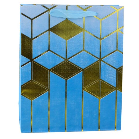 Torba Prezentowa Papierowa Wzory Geometryczne Złote 32 x 26 x 12 cm Torba Prezentowa Papierowa Wzory Geometryczne Złote 32 x 26 x 12 cm
