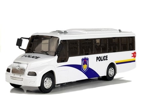 Model Autobusu Bus Policyjny Świeci Biały Model Autobusu Bus Policyjny Świeci Biały